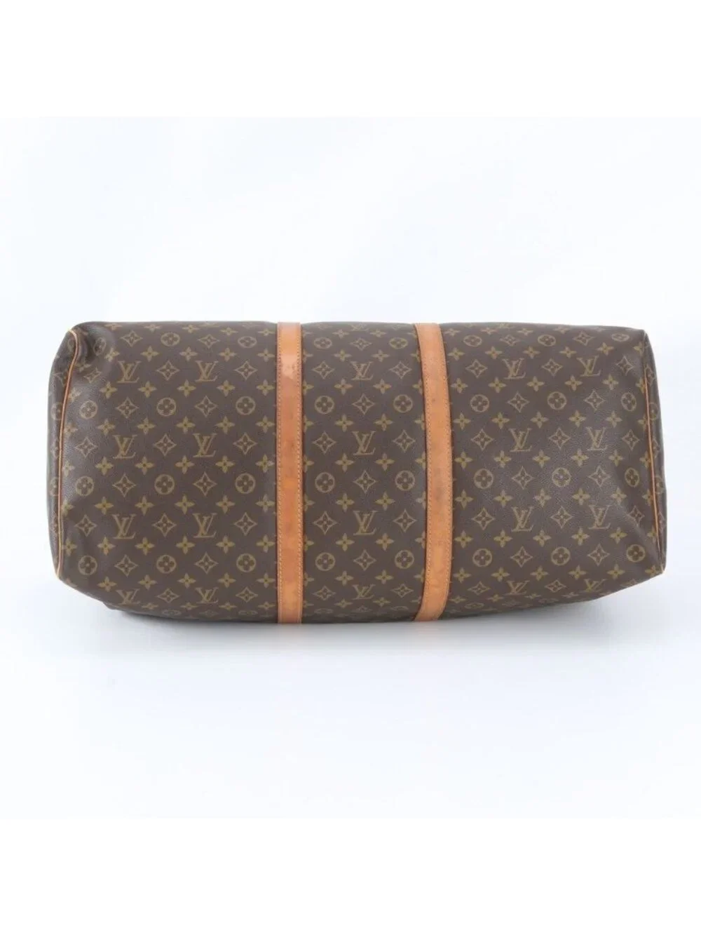 Louis Vuitton Monogram Keepall 60 Leather Boston Bag Tote Carry